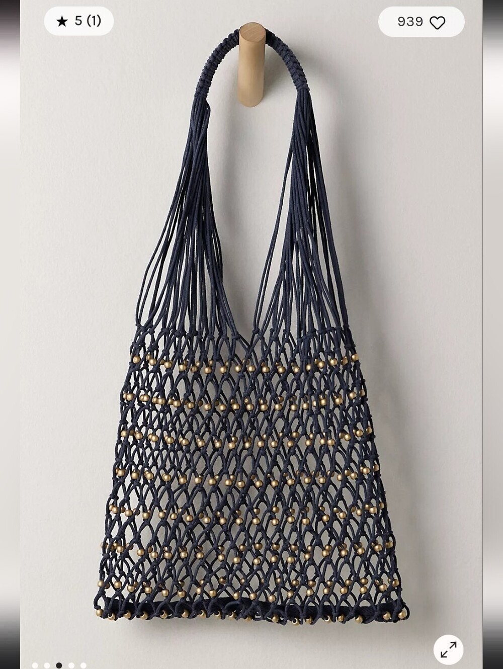 NWT Free People, Wishing Well Beaded Bag,Blue, MSRP $98.00